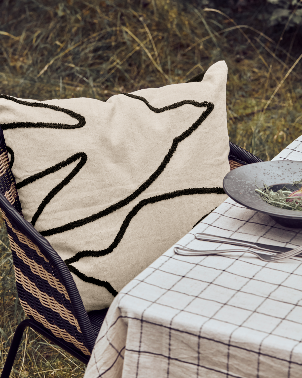 Kissenbezug, HDFly, Schwarz;Off-White l: 50 cm, w: 50 cm