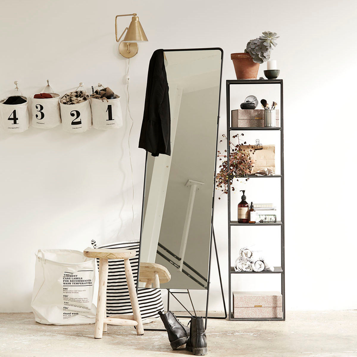 Wäschesack, HDWash Instructions, Weiß h: 50 cm, dia: 40 cm