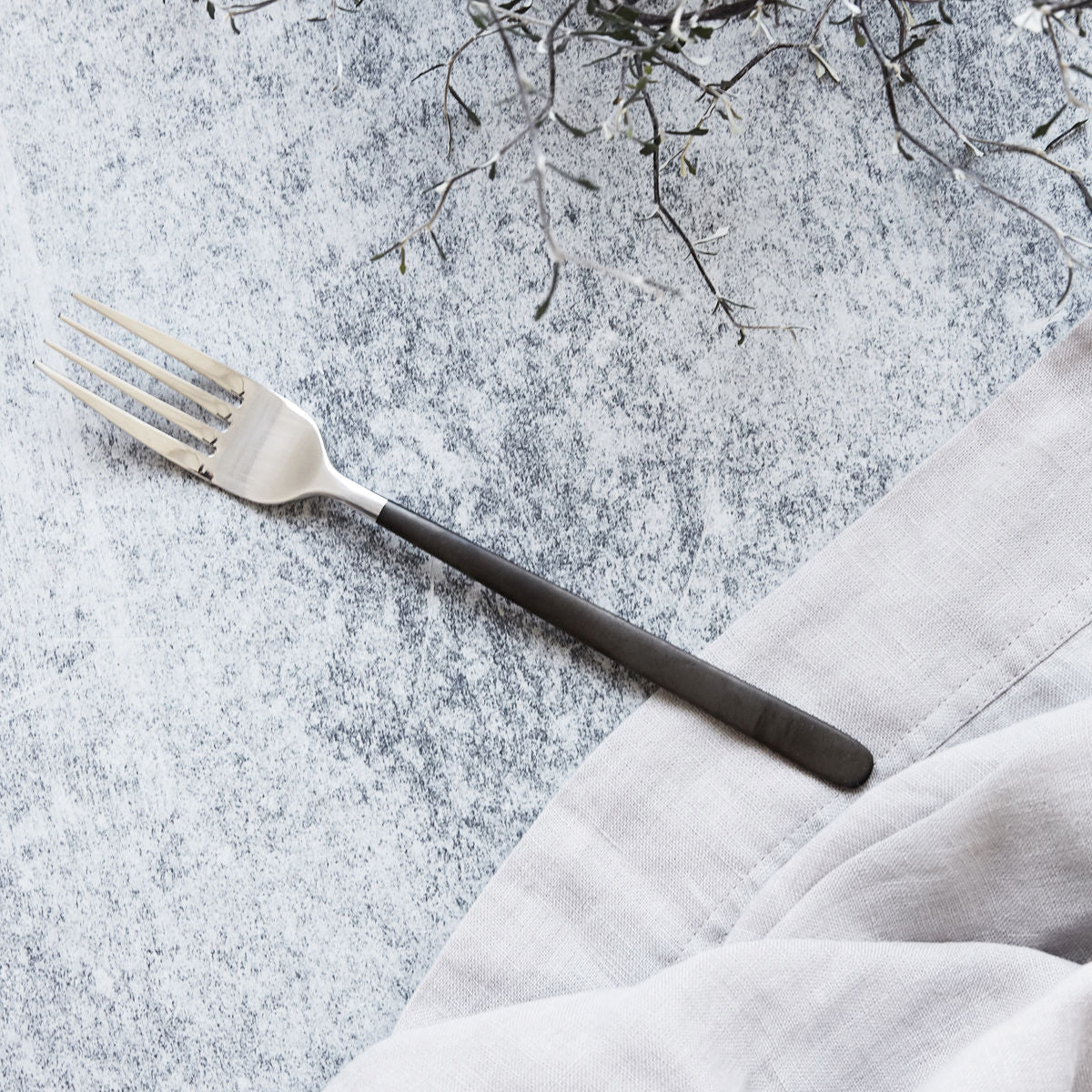 Gabel, HDOx, Schwarz/Silber l: 20.5 cm