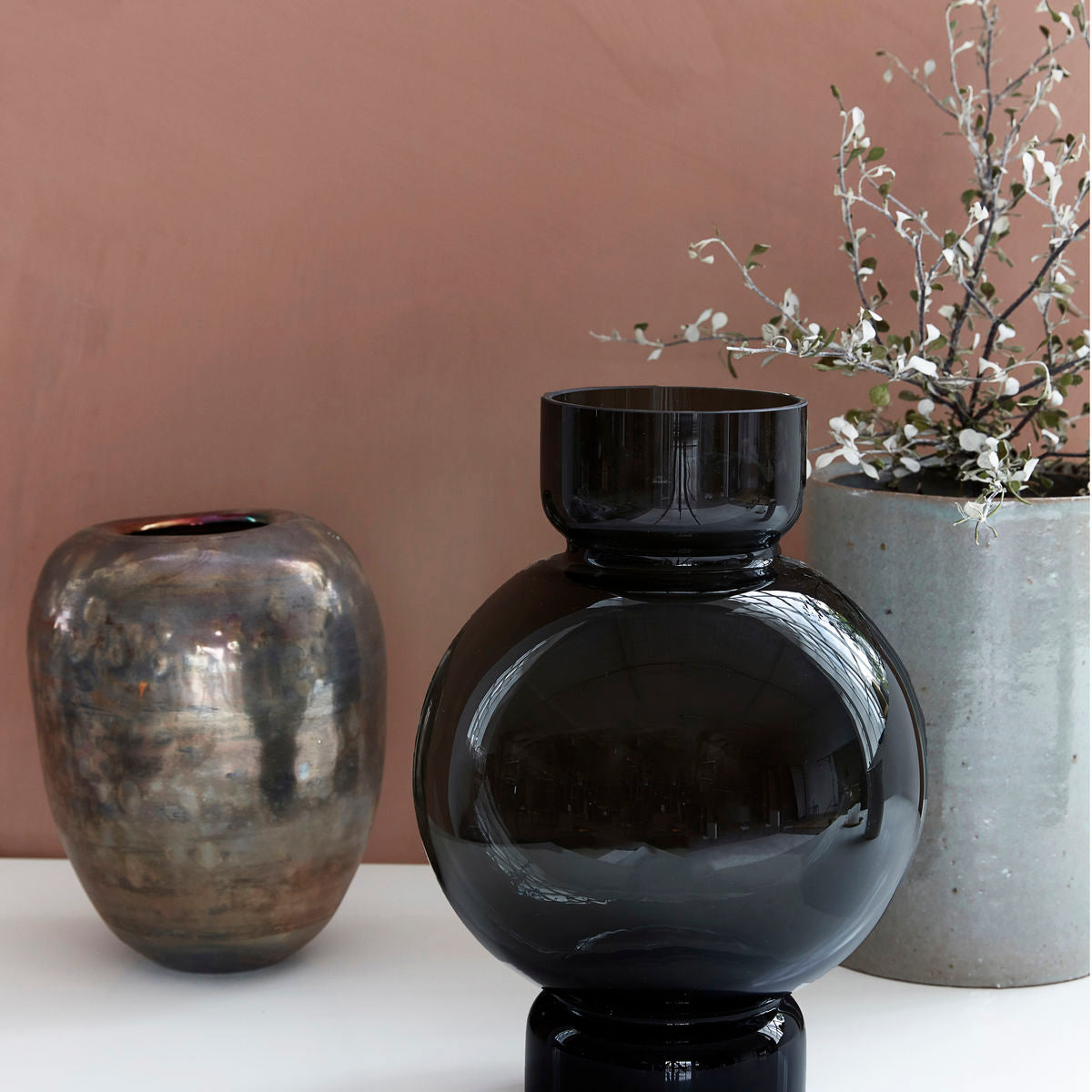 Vase, HDBubble, Grau h: 25 cm, dia: 17.5 cm