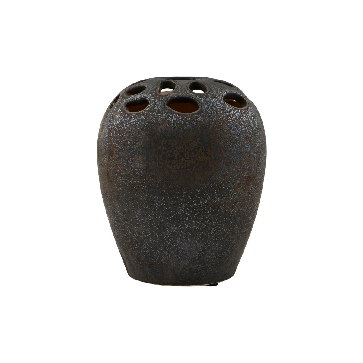 Vase, HDVarios, Schwarze Beizung h: 19 cm, dia: 16 cm