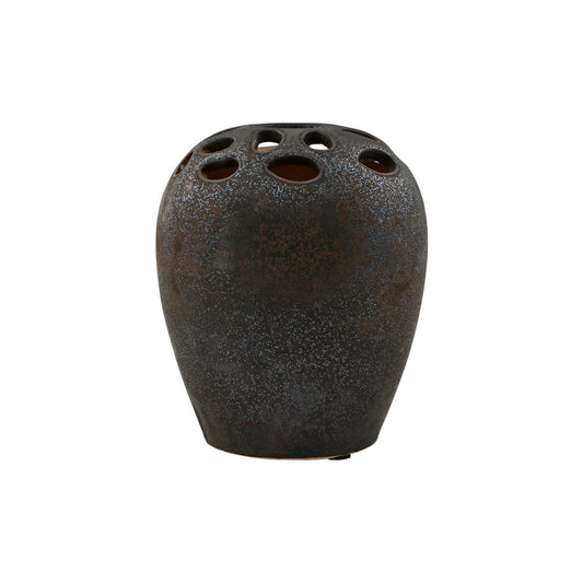 Vase, HDVarios, Schwarze Beizung h: 19 cm, dia: 16 cm