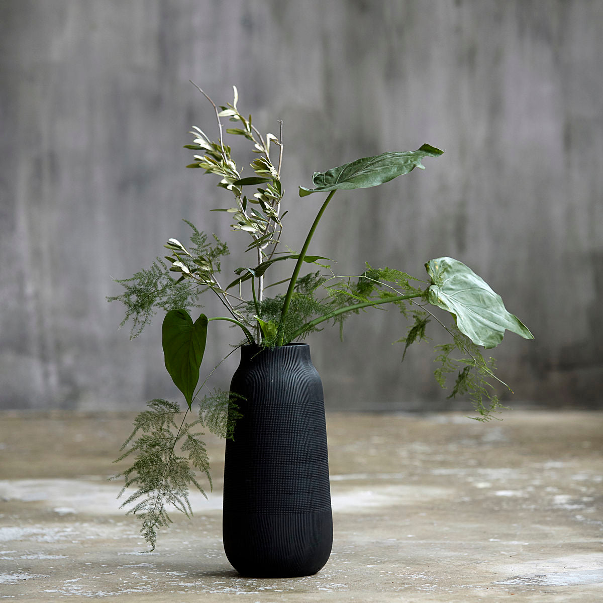 Vase, HDGroove, Schwarz h: 35 cm, dia: 16 cm