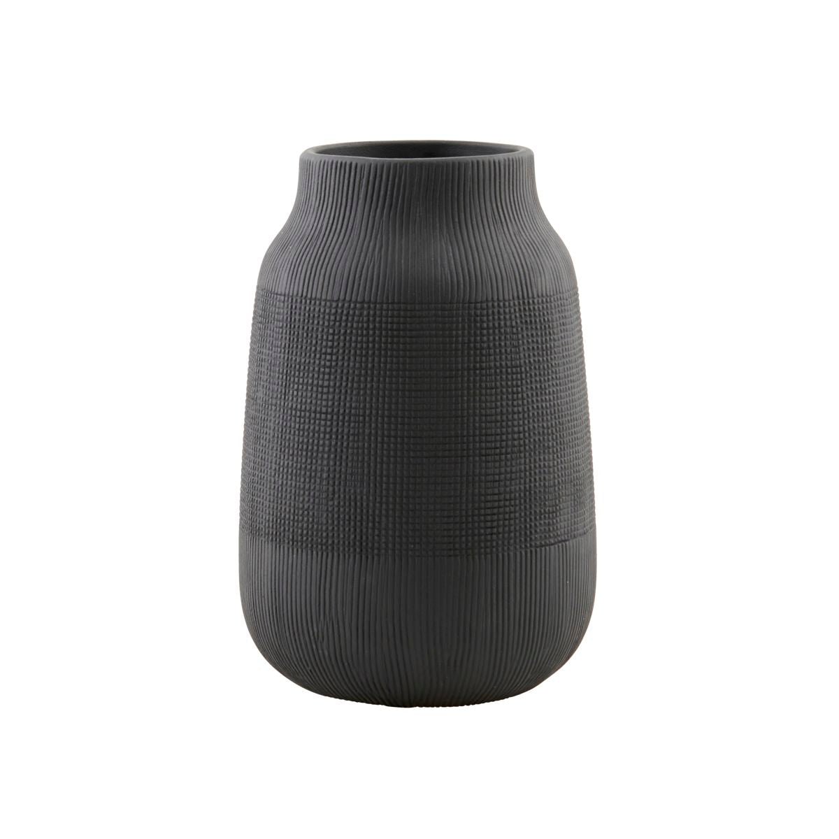 Vase, HDGroove, Schwarz h: 22 cm, dia: 15 cm