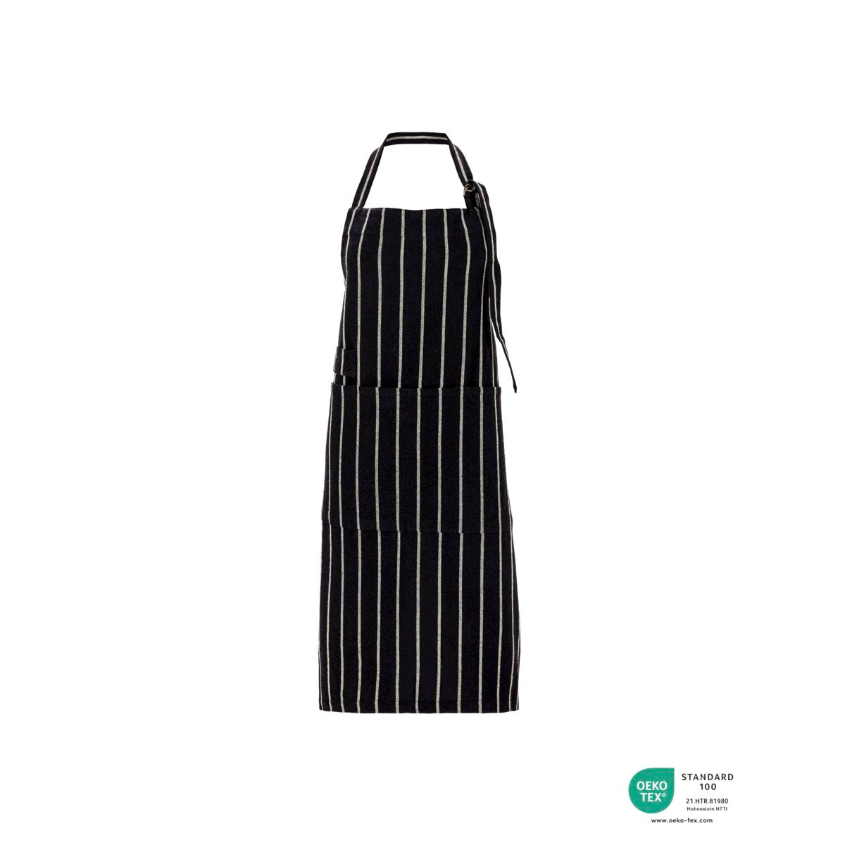 Schürze, HDChef, Schwarz mit weißen Streifen l: 90 cm, w: 90 cm