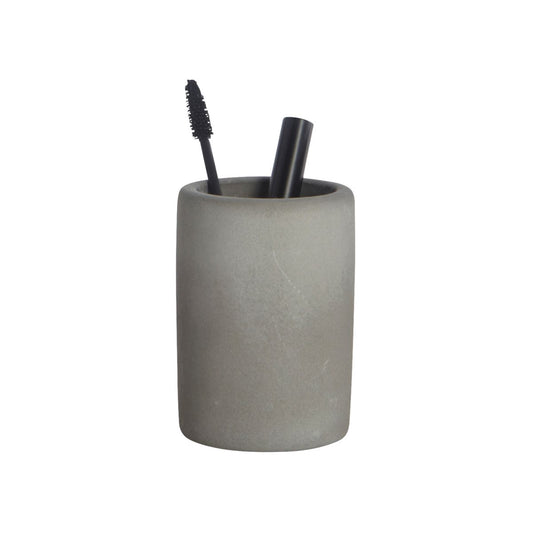 Toothbrush cup, cement, gray h: 10 cm, Ø 7.6 cm