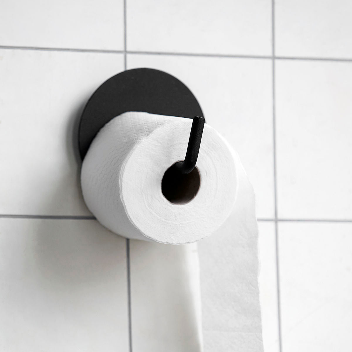 Toilettenpapierhalter, HDText, Schwarz l: 12.5 cm, dia: 13 cm