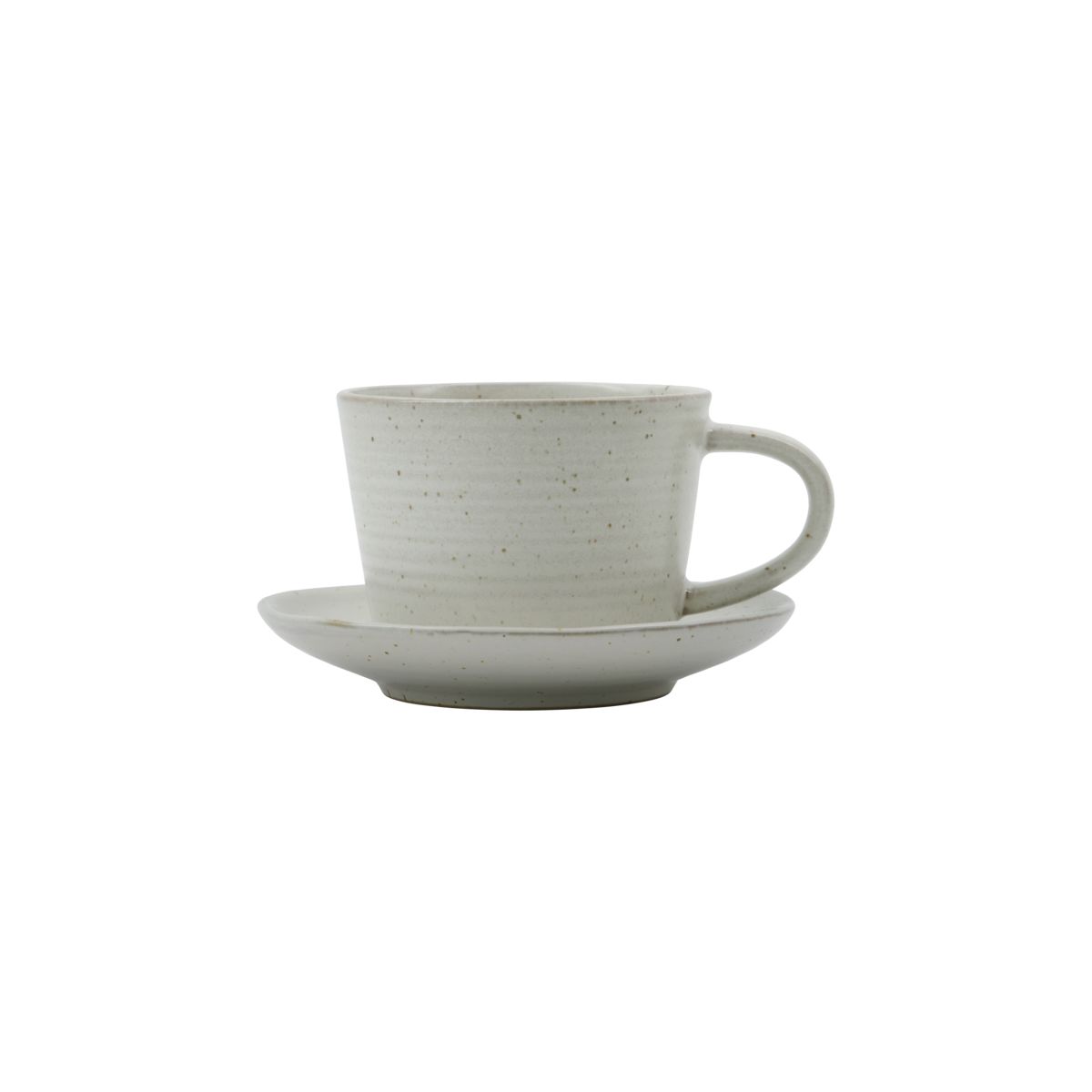 Kaffeetasse mit Untertasse, HDPion, Grau/ weiß h: 6.5 cm, dia: 7 cm, dia: 13 cm