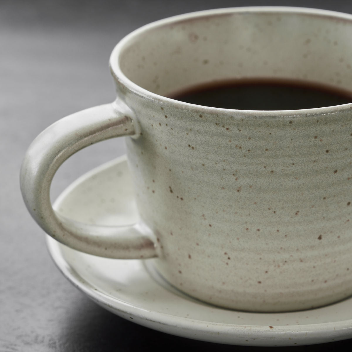 Kaffeetasse mit Untertasse, HDPion, Grau/ weiß h: 6.5 cm, dia: 7 cm, dia: 13 cm