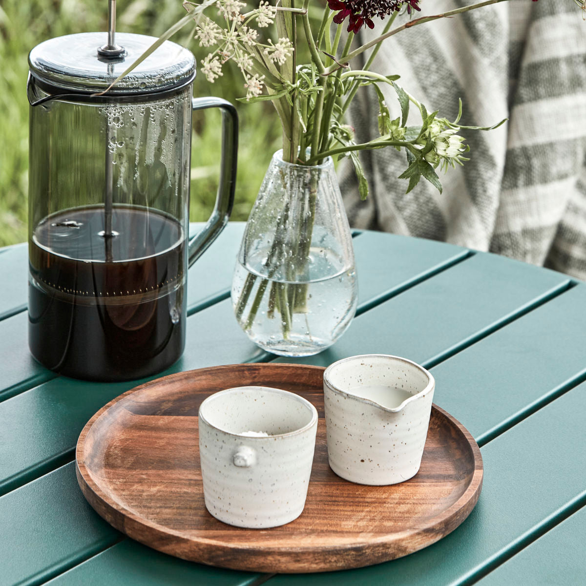 Milch- und Zuckerset, HDPion, Grau/ weiß h: 5.5 cm, dia: 6 cm