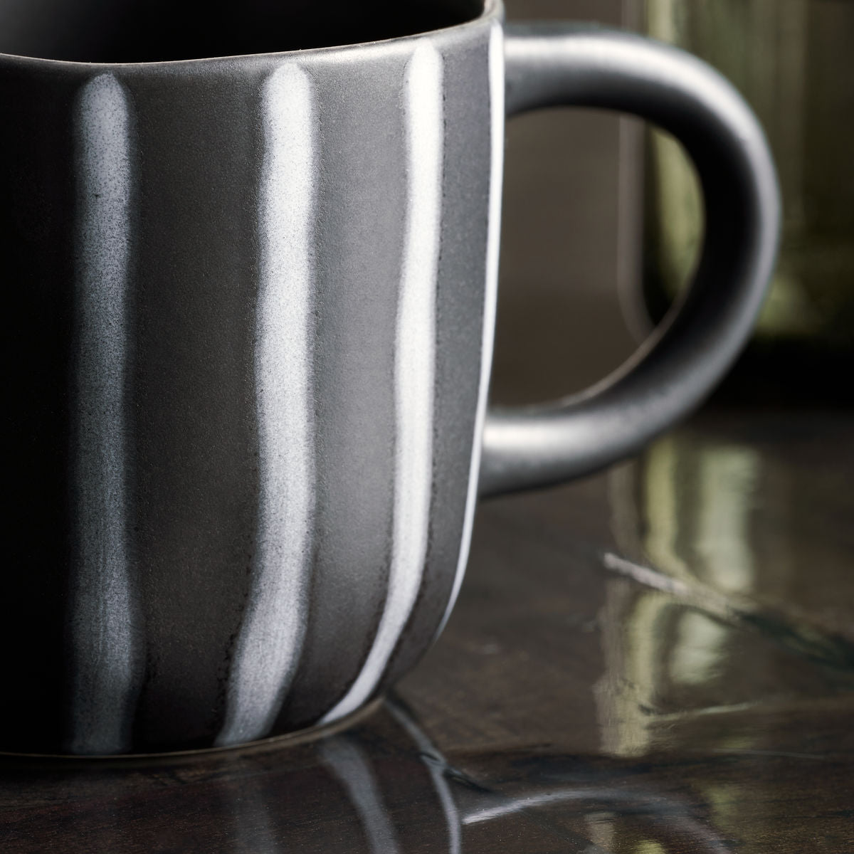 Tasse, HDLine, Schwarz/Braun h: 8 cm, dia: 8.7 cm