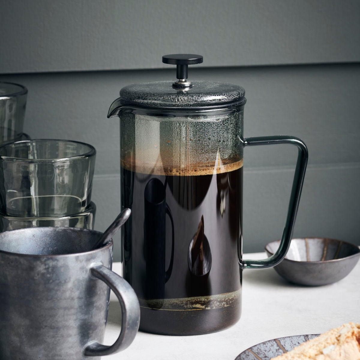 French Press, HDNuru, Grau h: 21 cm, dia: 9.6 cm